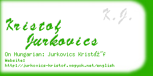 kristof jurkovics business card